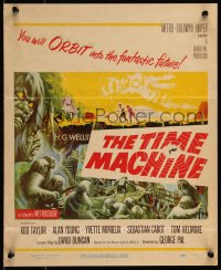 1h0393 TIME MACHINE WC 1960 H.G. Wells, George Pal, Reynold Brown art of Morlocks, Taylor, Mimieux!