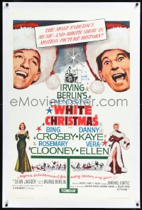 1h1435 WHITE CHRISTMAS linen 1sh R1961 Bing Crosby, Danny Kaye, Clooney, Vera-Ellen, musical classic!
