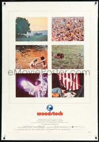 1h1443 WOODSTOCK linen 1sh 1970 legendary rock 'n' roll film, three days of peace, music... and love!