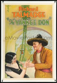 1h1449 YANKEE DON linen 1sh 1931 great art of Richard Talmadge & Lupita Tovar in Mexico, ultra rare!