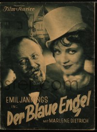 1h0353 BLUE ANGEL German program 1930 Josef von Sternberg, Emil Jannings, early Marlene Dietrich!