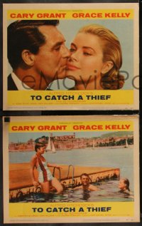 1h0295 TO CATCH A THIEF 8 LCs 1955 sexy Grace Kelly, Cary Grant, Alfred Hitchcock, complete set!