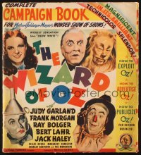 1h0192 WIZARD OF OZ signed pressbook with 4 sections and herald 1939 by Raabe, Hamilton, AND Maren!