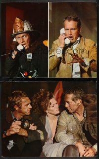 1j1410 TOWERING INFERNO 2 color 11x14 stills 1974 Steve McQueen, Paul Newman, Faye Dunaway!