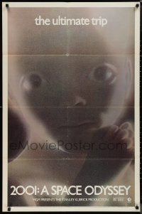 1j1794 2001: A SPACE ODYSSEY 1sh R1971 Stanley Kubrick, star child c/u, the ultimate trip!