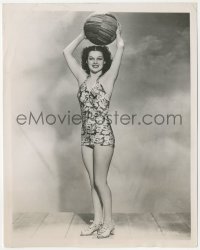 1j1420 ANN SHERIDAN 7.25x9 news photo 1938 in swimsuit & holding ball, making Cowboy From Brooklyn!