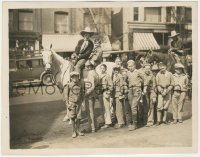 1j1422 ARIZONA BOUND candid 8x10 key book still 1927 Gary Cooper on horse by kids on city street!