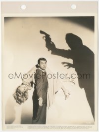 1j1423 ARSENIC & OLD LACE 8x11 key book still 1944 Grant carrying Lane, sinister silhouette, Capra