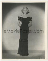 1j1428 BETTE DAVIS 8x10.25 still 1933 modeling attractive gown of blue crepe, making Working Man!