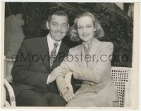 1j1442 CLARK GABLE/CAROLE LOMBARD 7x9 news photo 1939 happily smiling right after their wedding!