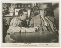 1j1570 TOUCH OF EVIL 8x10 still 1958 close up of bloated Orson Welles & Akim Tamiroff at table!