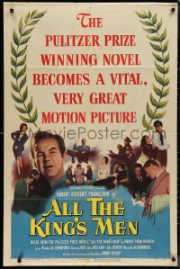 1j1803 ALL THE KING'S MEN 1sh 1949 Louisiana Governor Huey Long biography with Broderick Crawford!