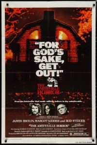 1j1807 AMITYVILLE HORROR 1sh 1979 great image of haunted house, for God's sake get out!