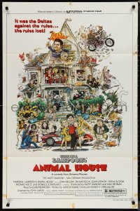 1j1810 ANIMAL HOUSE style B 1sh 1978 John Belushi, John Landis classic, art by Rick Meyerowitz!