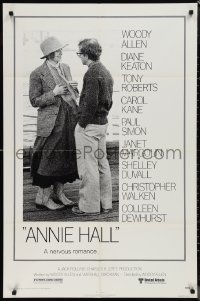 1j1813 ANNIE HALL 1sh 1977 full-length Woody Allen & Diane Keaton in a nervous romance!