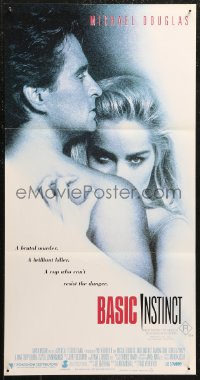 1j0787 BASIC INSTINCT Aust daybill 1992 Paul Verhoeven directed, Michael Douglas & sexy Sharon Stone!