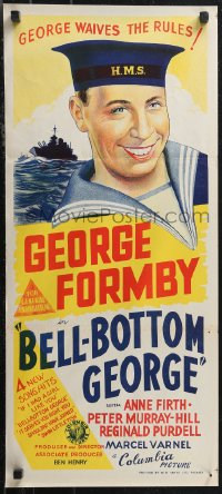 1j0789 BELL-BOTTOM GEORGE Aust daybill 1944 sailor George Formby in the title role as Blake, rare!