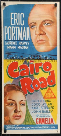 1j0791 CAIRO ROAD Aust daybill 1951 Eric Portman, Laurence Harvey, sexy Camelia, drug movie!