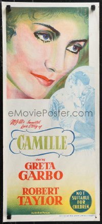 1j0792 CAMILLE Aust daybill R1955 Robert Taylor, portrait of beautiful Greta Garbo!