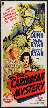 1j0794 CARIBBEAN MYSTERY Aust daybill 1945 James Dunn, Sheila Ryan & Ryan in the tropical jungle!