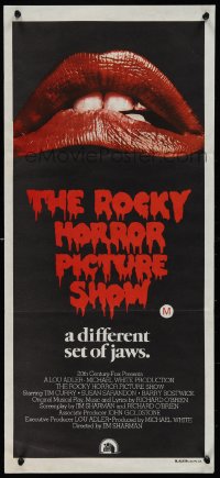 1j0855 ROCKY HORROR PICTURE SHOW Aust daybill 1975 c/u lips image, a different set of jaws!