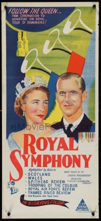1j0856 ROYAL SYMPHONY Aust daybill 1954 Queen Elizabeth coronation documentary, different & rare!