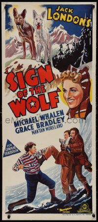 1j0858 SIGN OF THE WOLF Aust daybill 1941 Jack London, Michael Whalen, Grace Bradley, ultra rare!