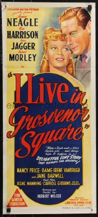 1j0868 YANK IN LONDON Aust daybill 1947 Anna Neagle, Harrison & Jagger, I Live in Grosvenor Square!
