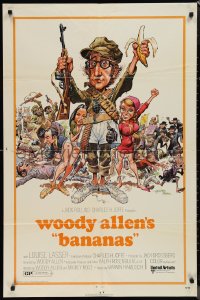 1j1821 BANANAS 1sh 1971 great artwork of Woody Allen by E.C. Comics artist Jack Davis!