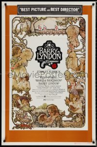 1j1823 BARRY LYNDON 1sh 1975 Stanley Kubrick, Ryan O'Neal, great colorful art of cast by Gehm!