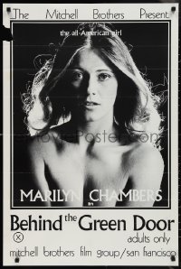 1j1829 BEHIND THE GREEN DOOR 24x36 1sh 1972 Mitchell Bros' classic, c/u sexy naked Marilyn Chambers!
