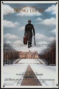 1j1830 BEING THERE int'l 1sh 1980 Sellers, a story of chance directed by Hal Ashby, cool art!