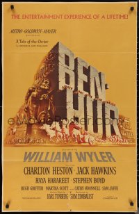 1j1831 BEN-HUR 1sh 1960 Charlton Heston, William Wyler classic epic, cool chariot & title art!