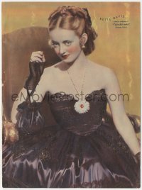 1j0216 BETTE DAVIS Italian magazine page 1940s wonderful Warner Bros. portrait from Jezebel!