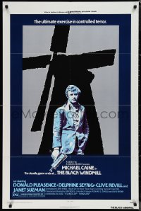 1j1843 BLACK WINDMILL 1sh 1974 cool image of Michael Caine w/MAC-10, Donald Pleasence, Don Siegel