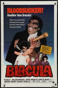 1j1844 BLACULA 1sh 1972 black vampire William Marshall is deadlier than Dracula, great image!