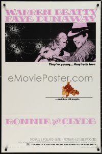 1j1850 BONNIE & CLYDE 1sh 1967 notorious crime duo Warren Beatty & Faye Dunaway, Arthur Penn!