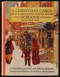 1j0436 CHRISTMAS CAROL English hardcover book 1951 Alastair Sim, 60 photographs + 4 color plates