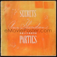 1j0444 SECRETS OF ANN SHERIDAN'S HOLLYWOOD PARTIES softcover book 1940 her tips & tricks to party!