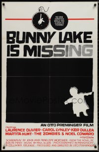 1j1857 BUNNY LAKE IS MISSING 1sh 1965 directed by Otto Preminger, cool Saul Bass doll art!