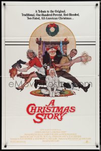 1j1866 CHRISTMAS STORY studio style 1sh 1983 best classic Christmas movie, art by Robert Tanenbaum!