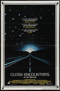 1j1871 CLOSE ENCOUNTERS OF THE THIRD KIND 1sh 1977 Spielberg's sci-fi classic, silver border design!