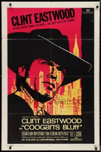 1j1877 COOGAN'S BLUFF 1sh 1968 art of Clint Eastwood in New York City, directed by Don Siegel!