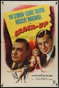 1j1883 CRACK-UP 1sh 1946 Pat O'Brien, sexiest full-length Claire Trevor, Herbert Marshall