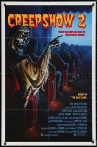 1j1888 CREEPSHOW 2 1sh 1987 Tom Savini, great Winters artwork of skeleton Creep in theater!