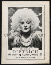 1j0257 BLONDE VENUS Danish program 1932 different images of Marlene Dietrich, Josef von Sternberg