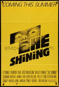 1j0149 SHINING advance English 1sh 1980 Stanley Kubrick, Jack Nicholson, Duvall, Saul Bass art!