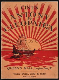 1j0151 ANTONY & CLEOPATRA local theater English program 1913 Italian version of the classic story!