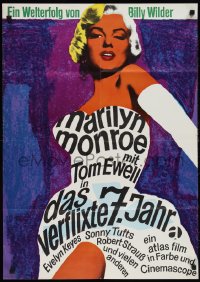 1j0345 SEVEN YEAR ITCH German R1966 Wilder, art of Marilyn Monroe by Dorothea Fischer-Nosbisch!