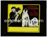 1j0615 BLACK PIRATE glass slide 1926 Douglas Fairbanks Sr. blindfolded by Billie Dove & ship!